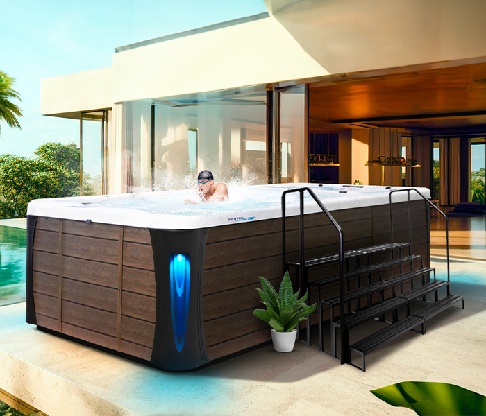 Calspas hot tub being used in a family setting - Weston