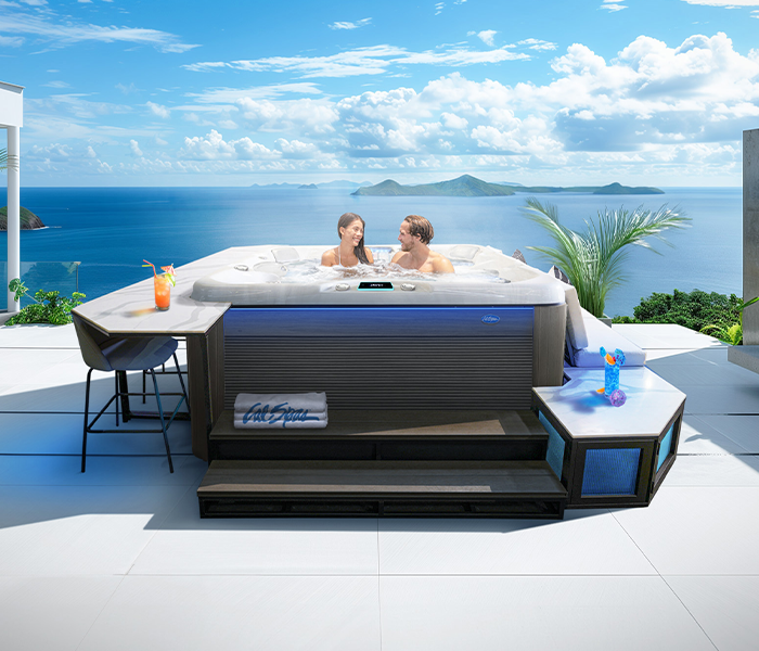 Calspas hot tub being used in a family setting - Weston